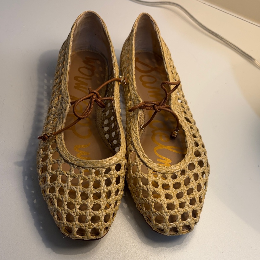 Sam Edelman Marcie Tan weave loafers in size 10